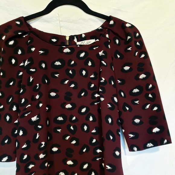 Leopard Burgundy Dress Size 2 | Closet London ASOS - Picture 2 of 8